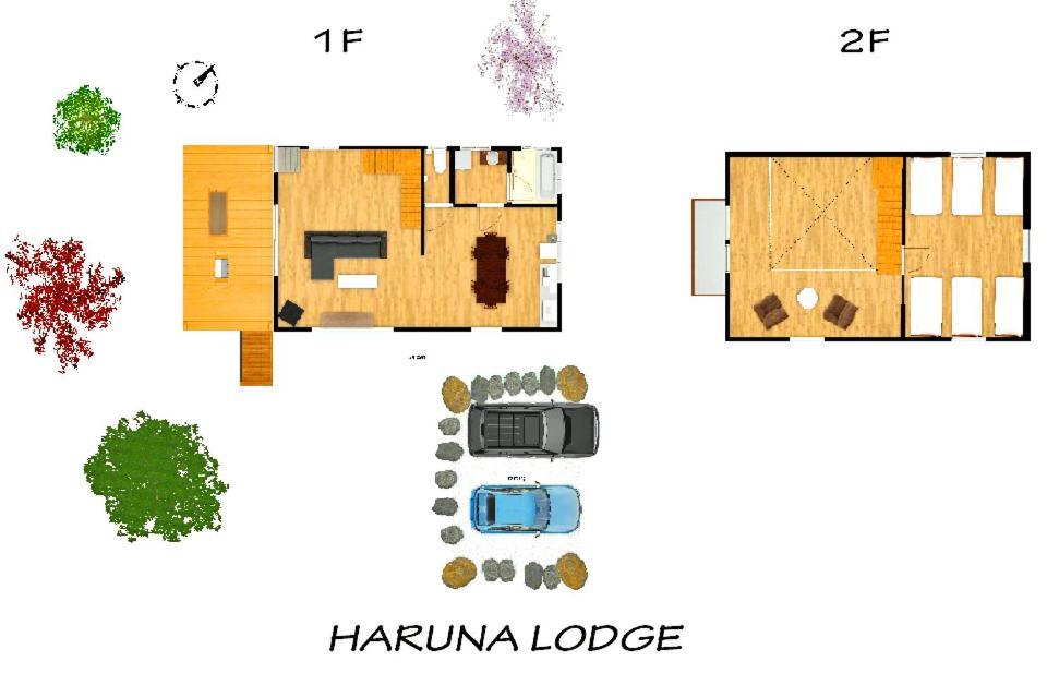 Villa Haruna Private Log House With Starry Sky From The Skylight, Fireplace, And Spacious Deck Bbq Nasu